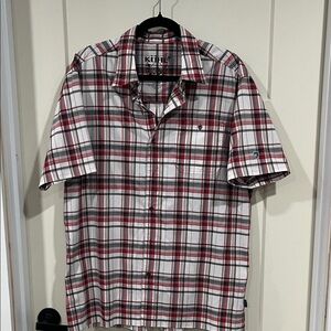 Kuhl Men's Short-Sleeve Plaid Button-Down Shirt - White, Red, Gray